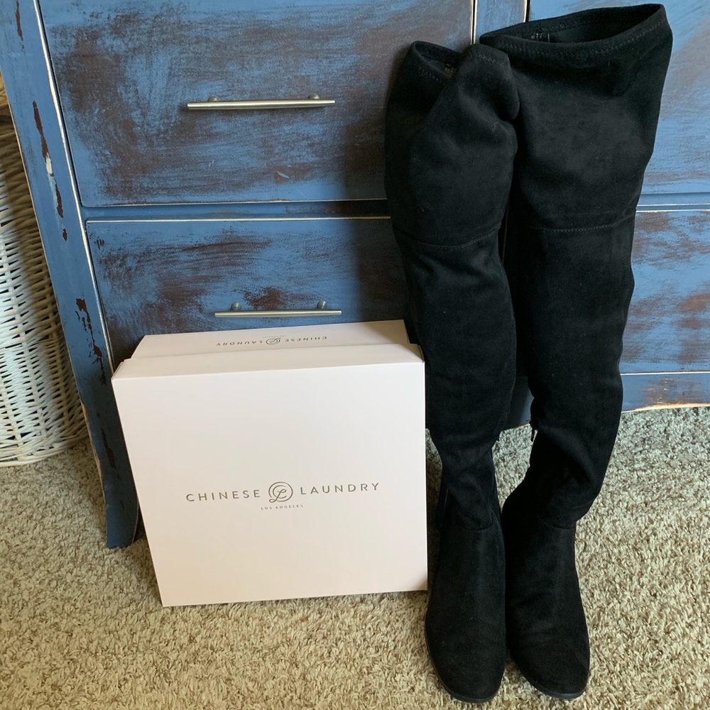 Flex Suedette Chinese laundry knee high boots